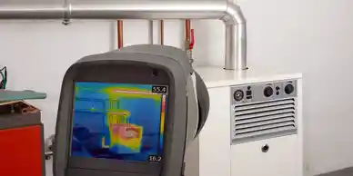 A tv monitor with an image of the heat from it.