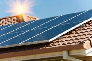 Solar panels installed on a roof.