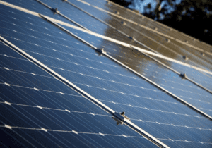 Solar panel array generating clean energy.