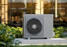 Air Source Heat Pump Installation Representing Clean Energy for Home